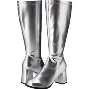 Silver High Heel Gogo boots